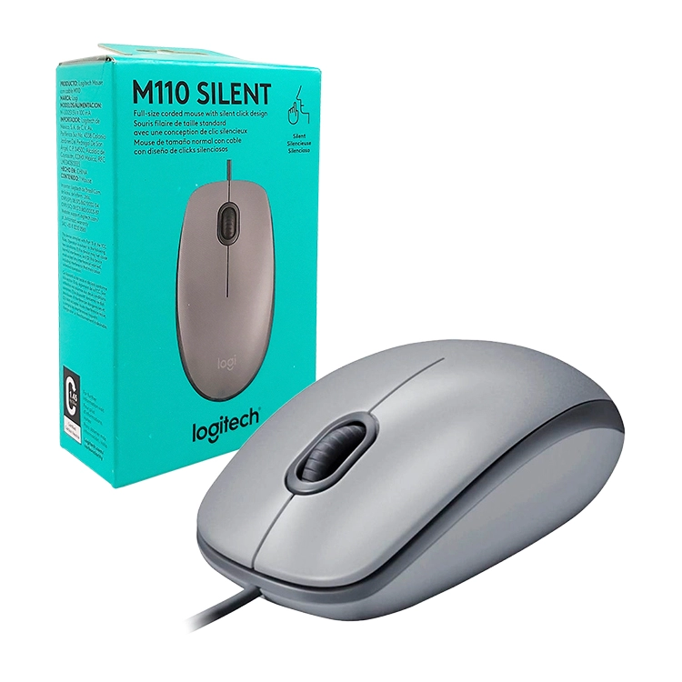 Mouse Logitech M110 Silent Silver con Clable Art.910-6757